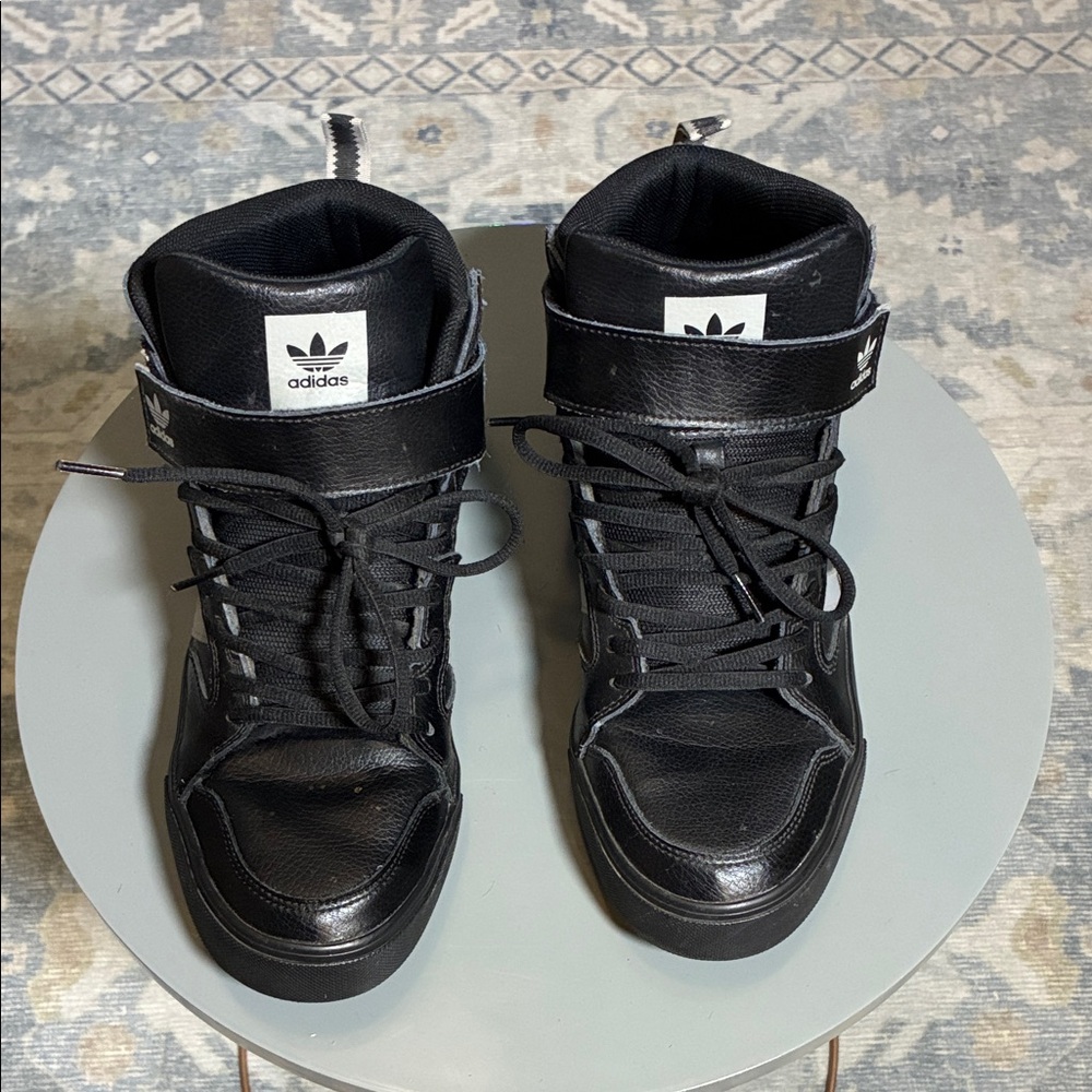 Adidas Black Leather High-Tops